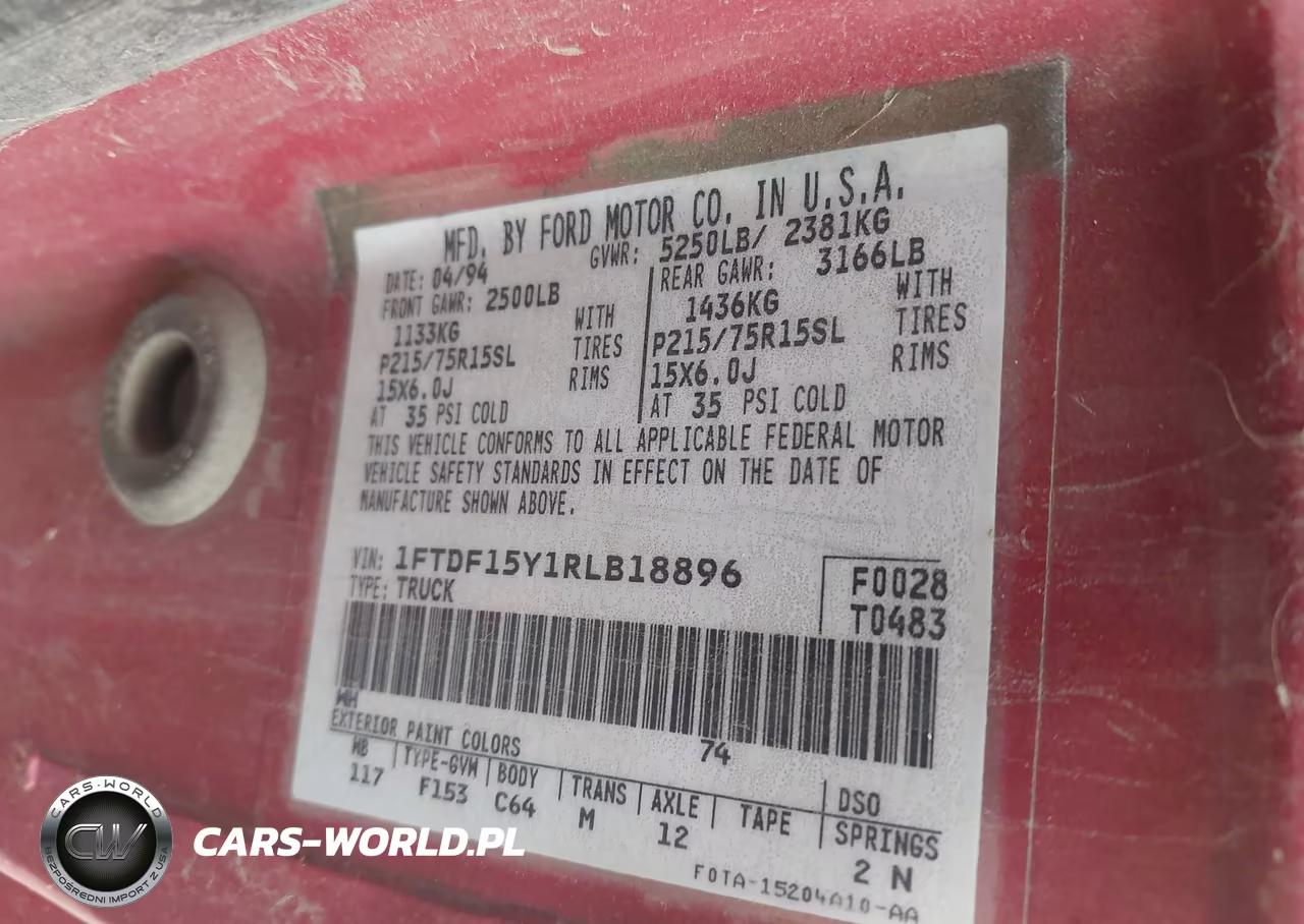 1994 Ford F150 VIN:1FTDF15Y1RLB18896 - 9