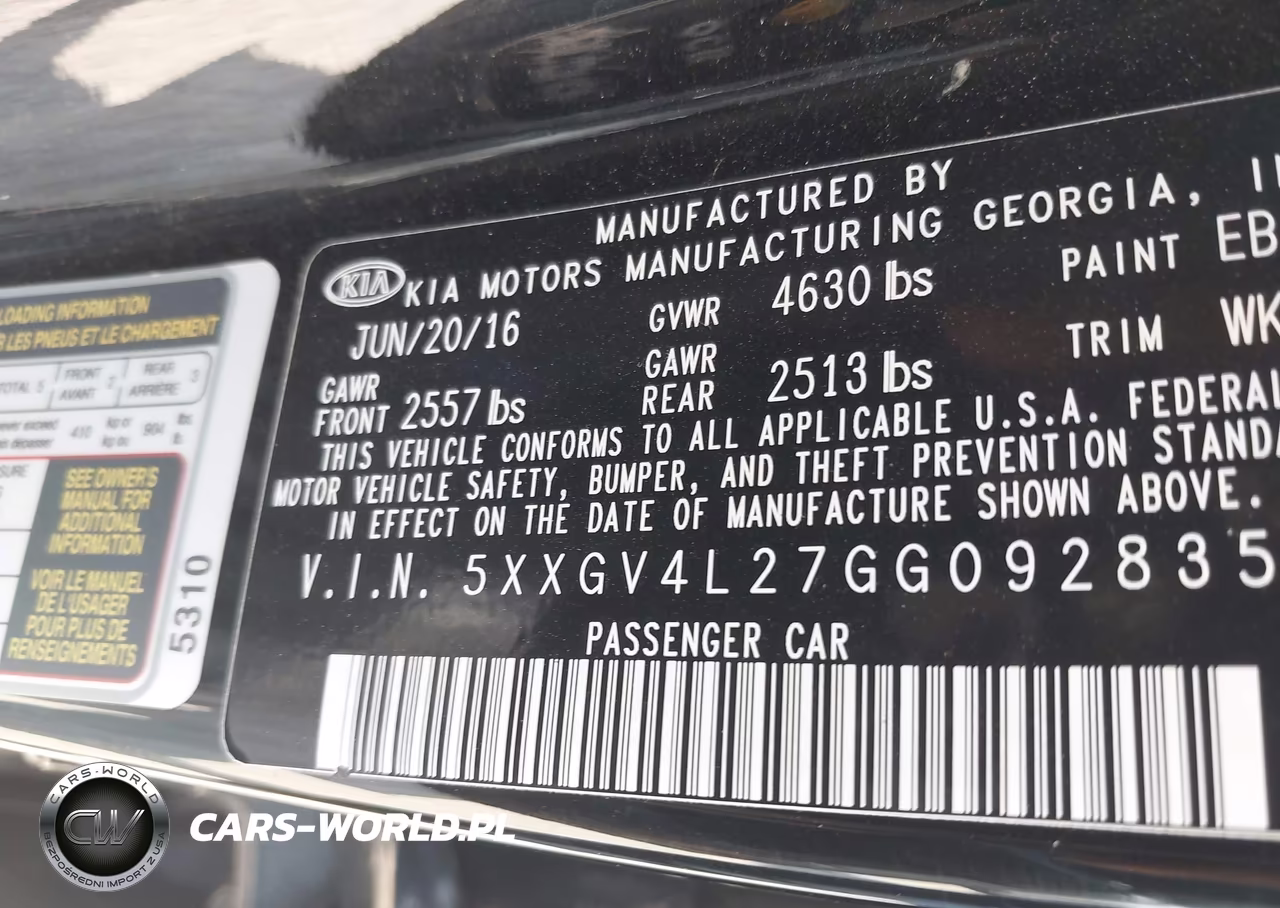 2016 Kia Optima Sxl Turbo VIN:5XXGV4L27GG092835 - 9