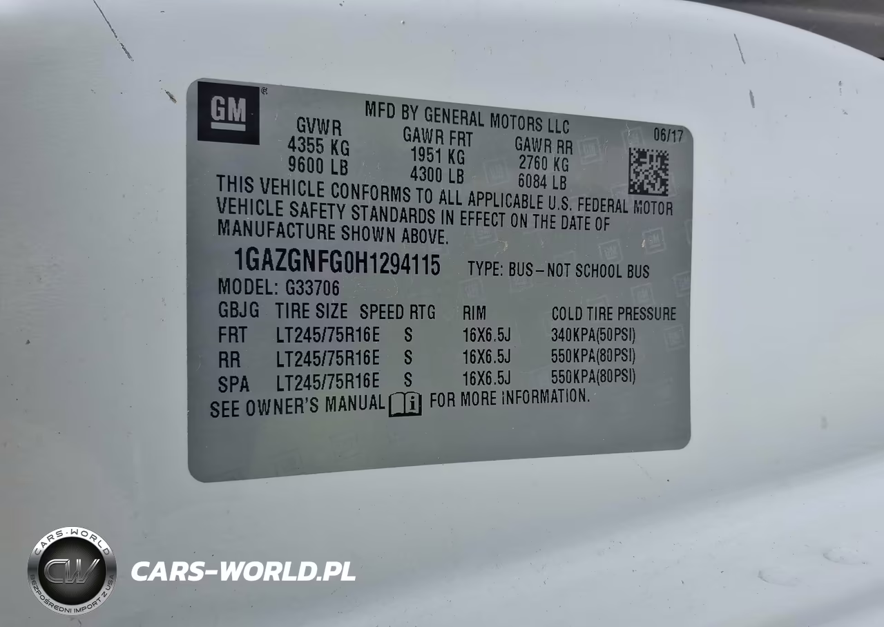 2017 Chevrolet Express 3500 Ls VIN:1GAZGNFG0H1294115 - 9