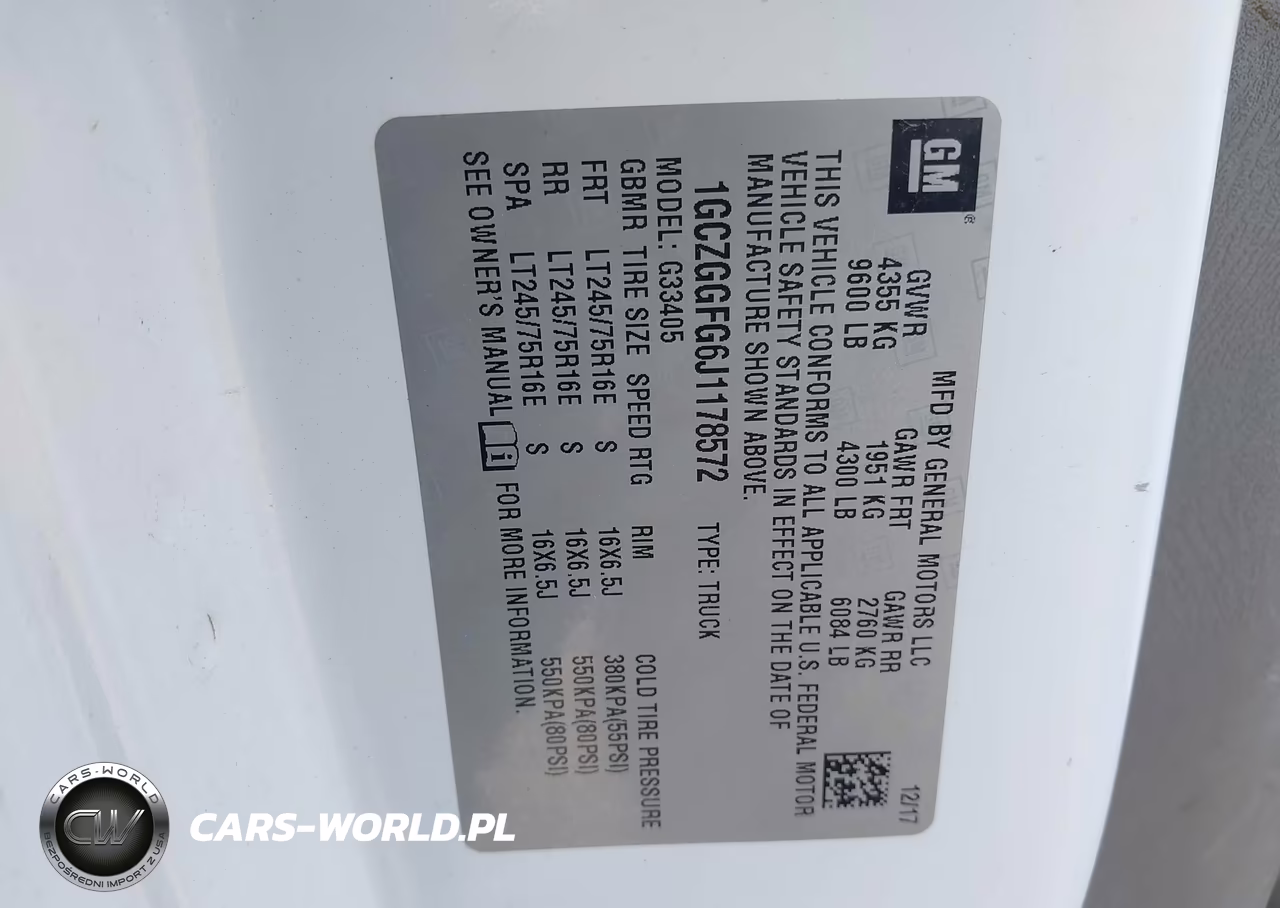 2018 Chevrolet Express 3500 Work Van VIN:1GCZGGFG6J1178572 - 9