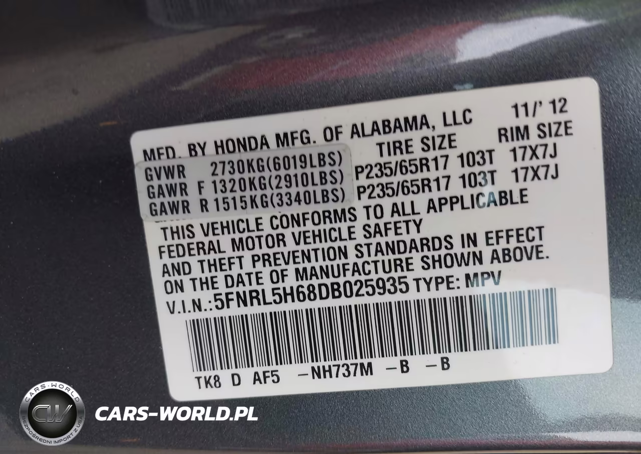 2013 Honda Odyssey Ex-L VIN:5FNRL5H68DB025935 - 9