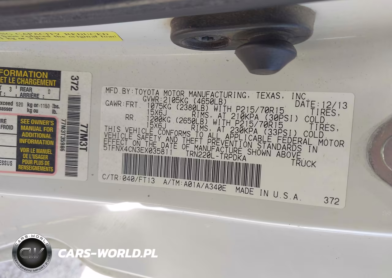 2014 Toyota Tacoma VIN:5TFNX4CN3EX035811 - 9
