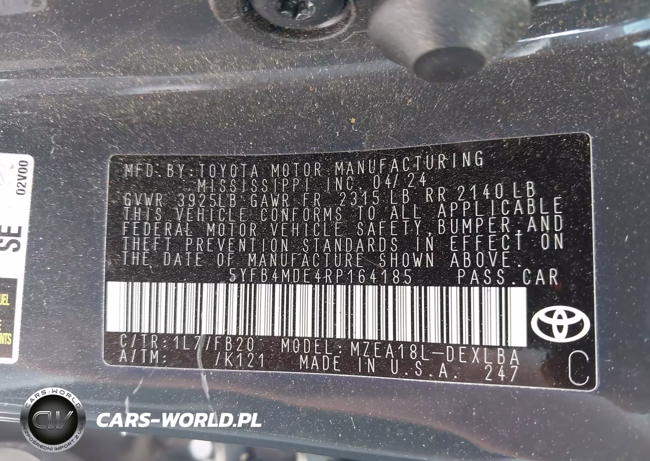2024 Toyota Corolla Le VIN:5YFB4MDE4RP164185 - 9