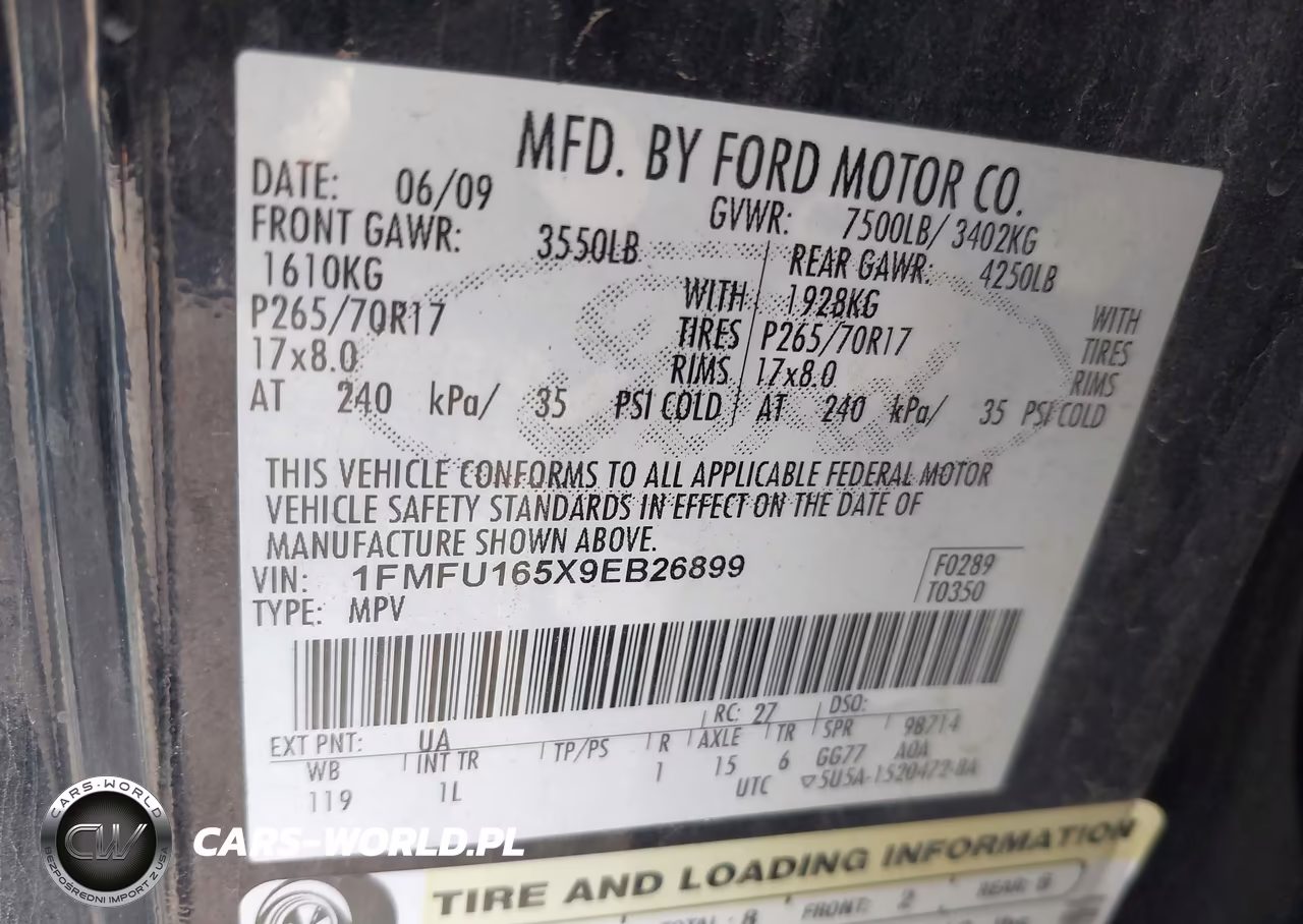 2009 Ford Expedition Xlt VIN:1FMFU165X9EB26899 - 9