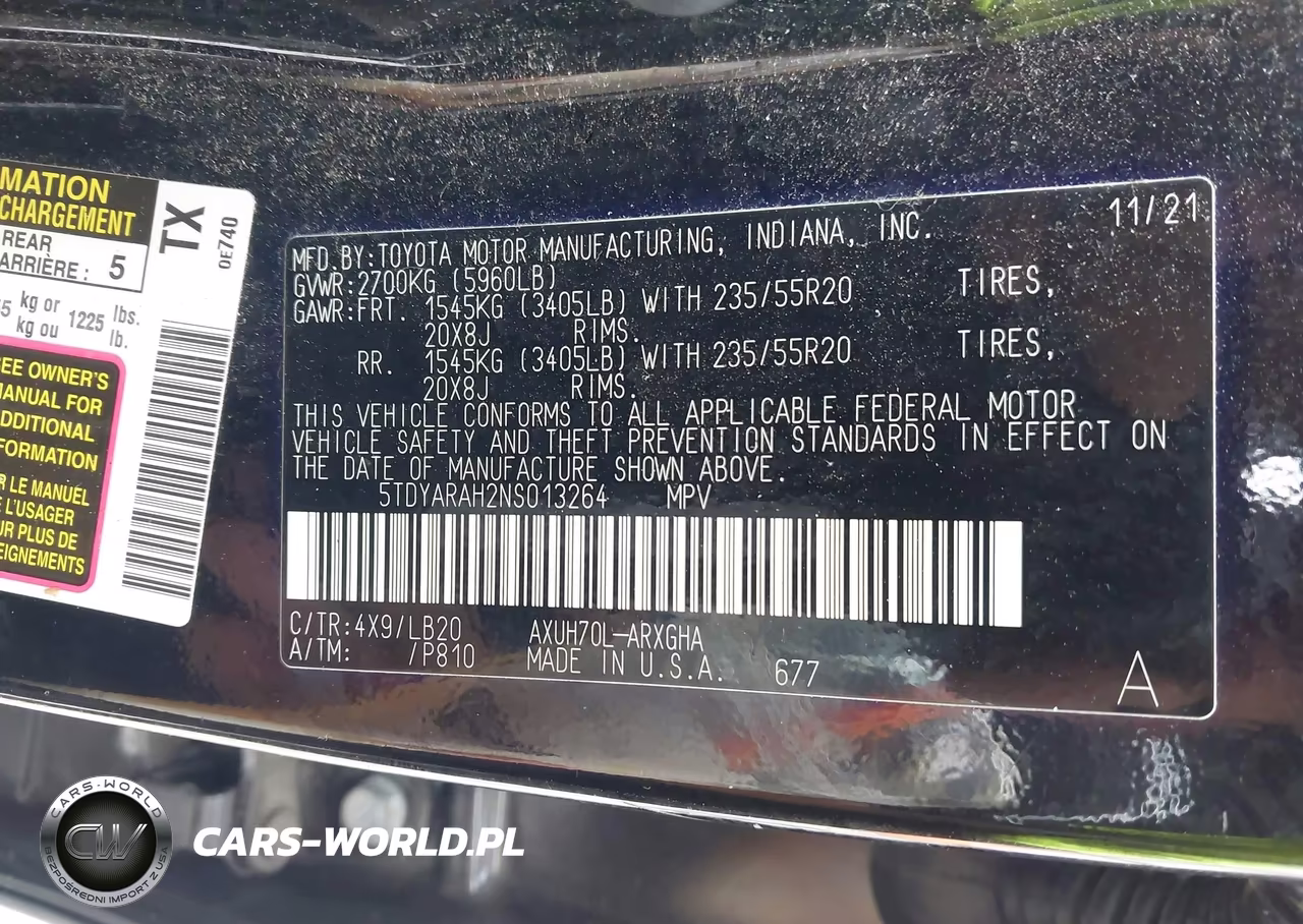 2022 Toyota Highlander Hybrid Limited VIN:5TDYARAH2NS013264 - 9