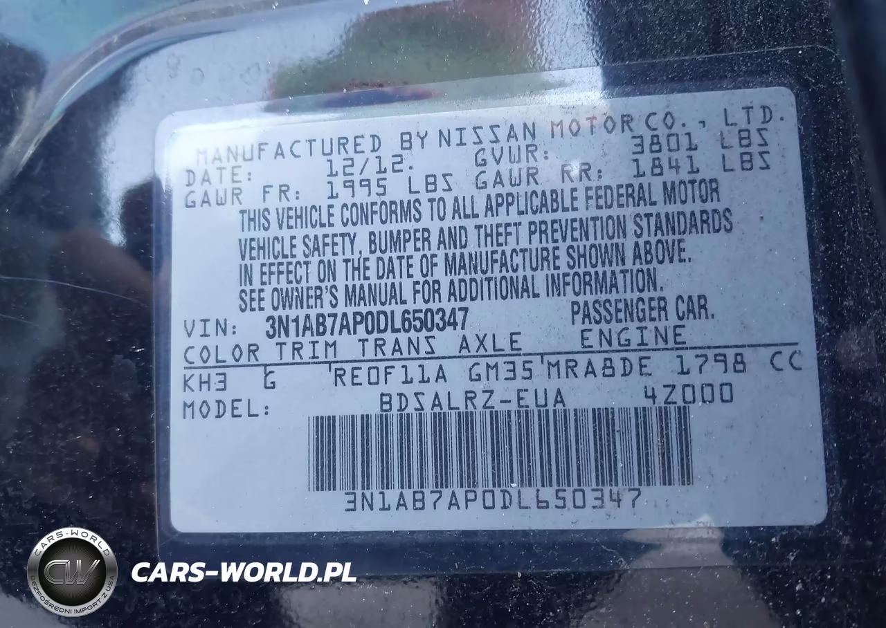 2013 Nissan Sentra Sr VIN:3N1AB7AP0DL650347 - 9