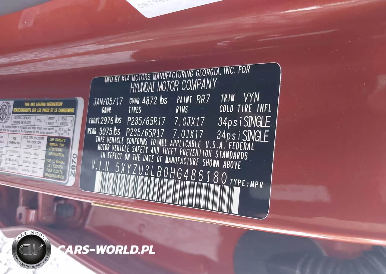 2017 Hyundai Santa Fe Sport 2.4L VIN:5XYZU3LB0HG486180 - 9