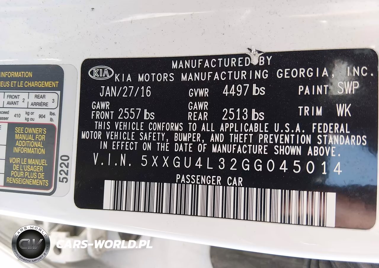 2016 Kia Optima Ex VIN:5XXGU4L32GG045014 - 9
