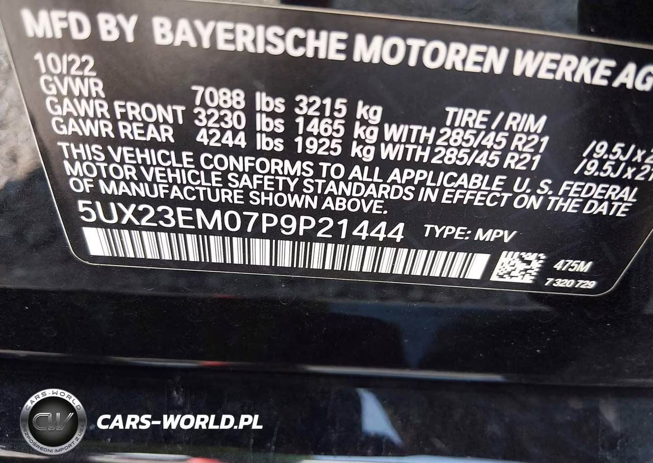 2023 BMW X7 xDrive40I VIN:5UX23EM07P9P21444 - 9