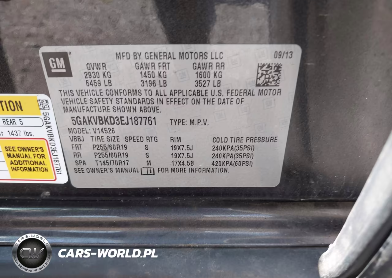 2014 Buick Enclave Leather VIN:5GAKVBKD3EJ187761 - 9