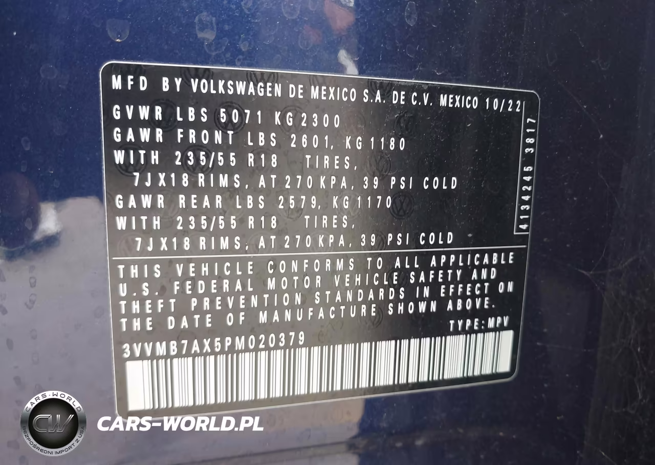 2023 Volkswagen Tiguan 2.0T Se VIN:3VVMB7AX5PM020379 - 9