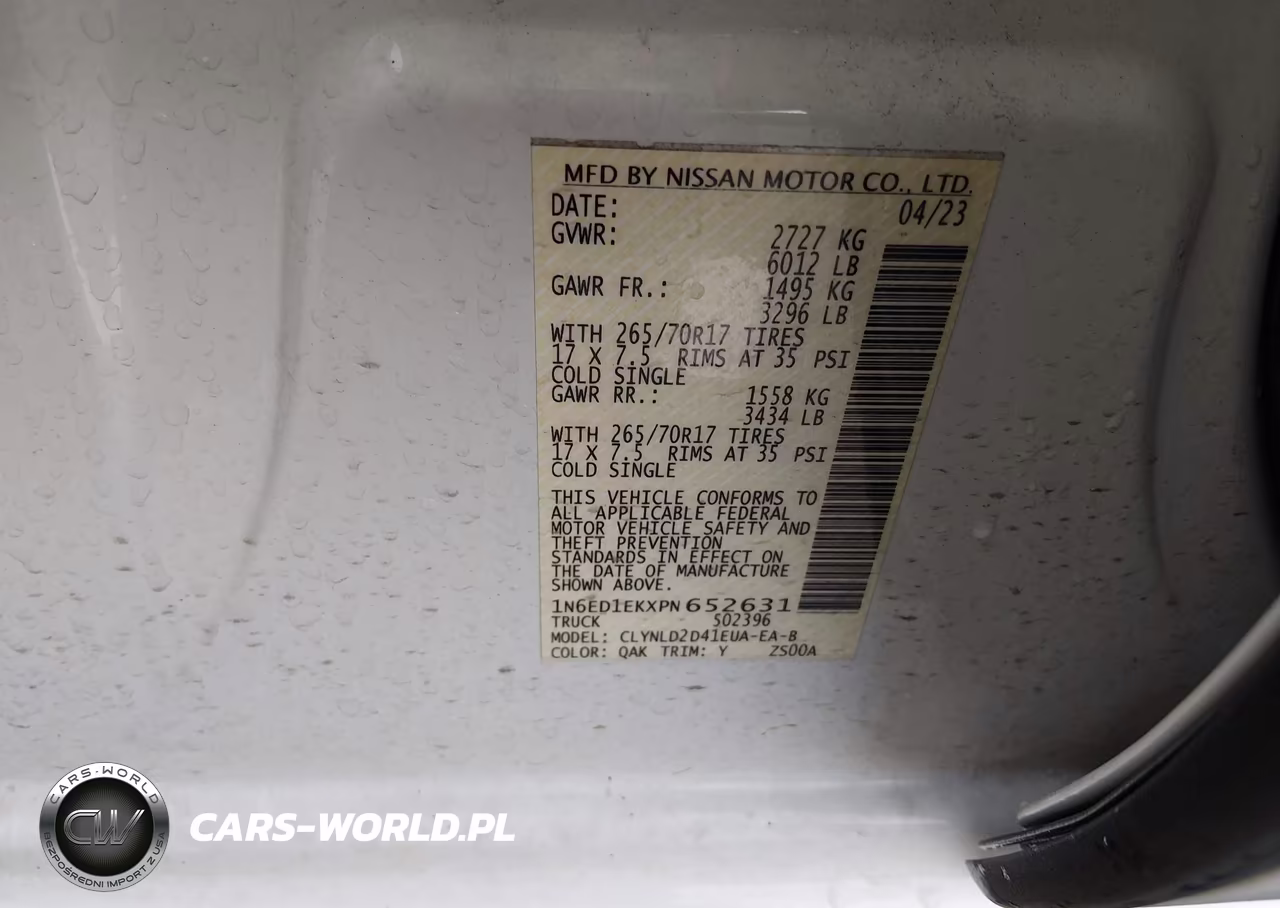 2023 Nissan Frontier Pro-4X 4X4 VIN:1N6ED1EKXPN652631 - 9