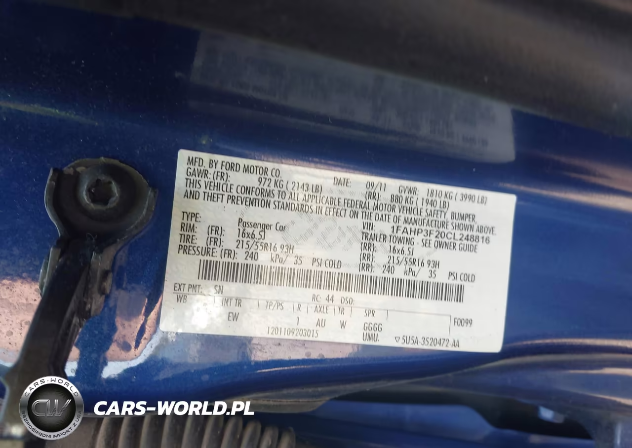 2012 Ford Focus Se VIN:1FAHP3F20CL248816 - 9