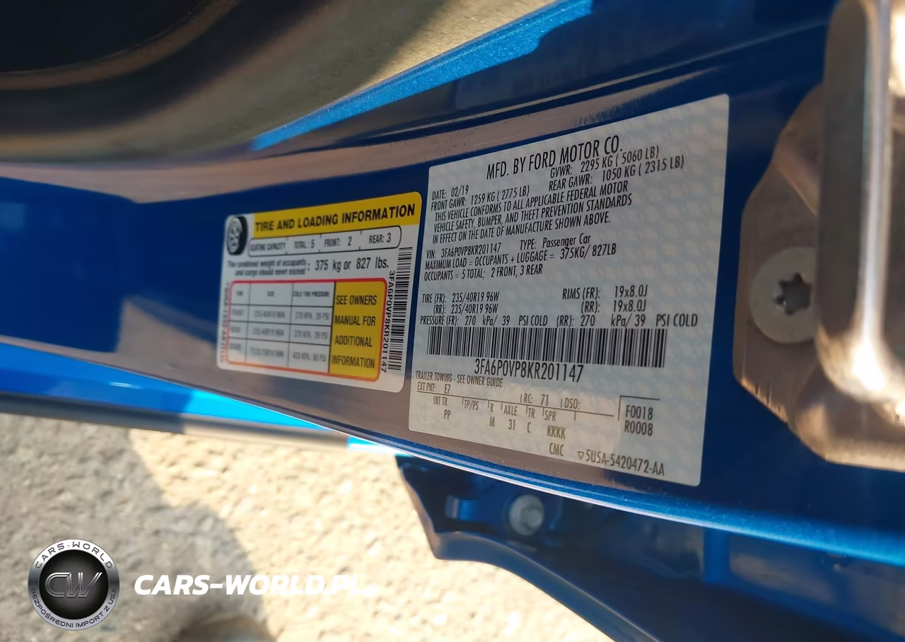 2019 Ford Fusion Sport VIN:3FA6P0VP8KR201147 - 9