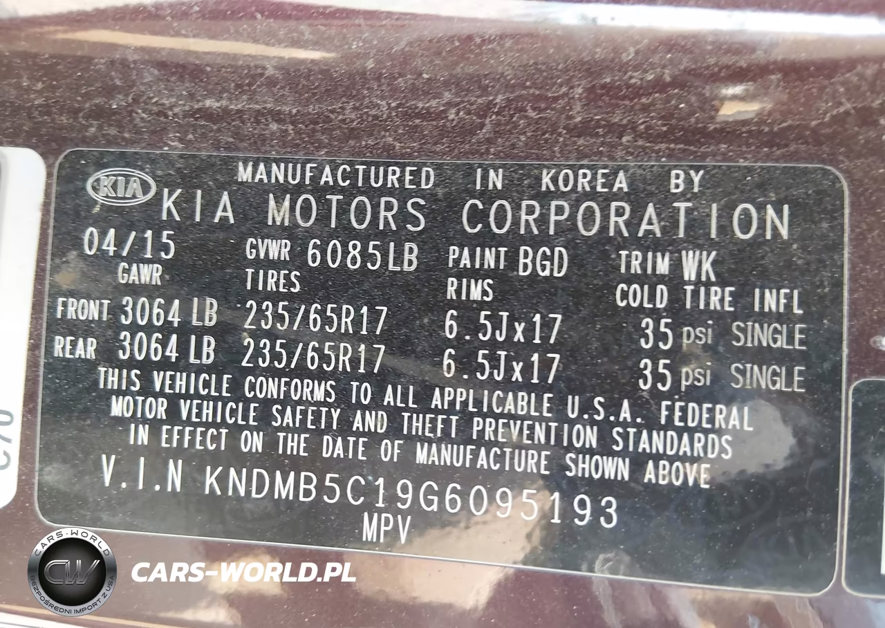 2016 Kia Sedona Lx VIN:KNDMB5C19G6095193 - 9