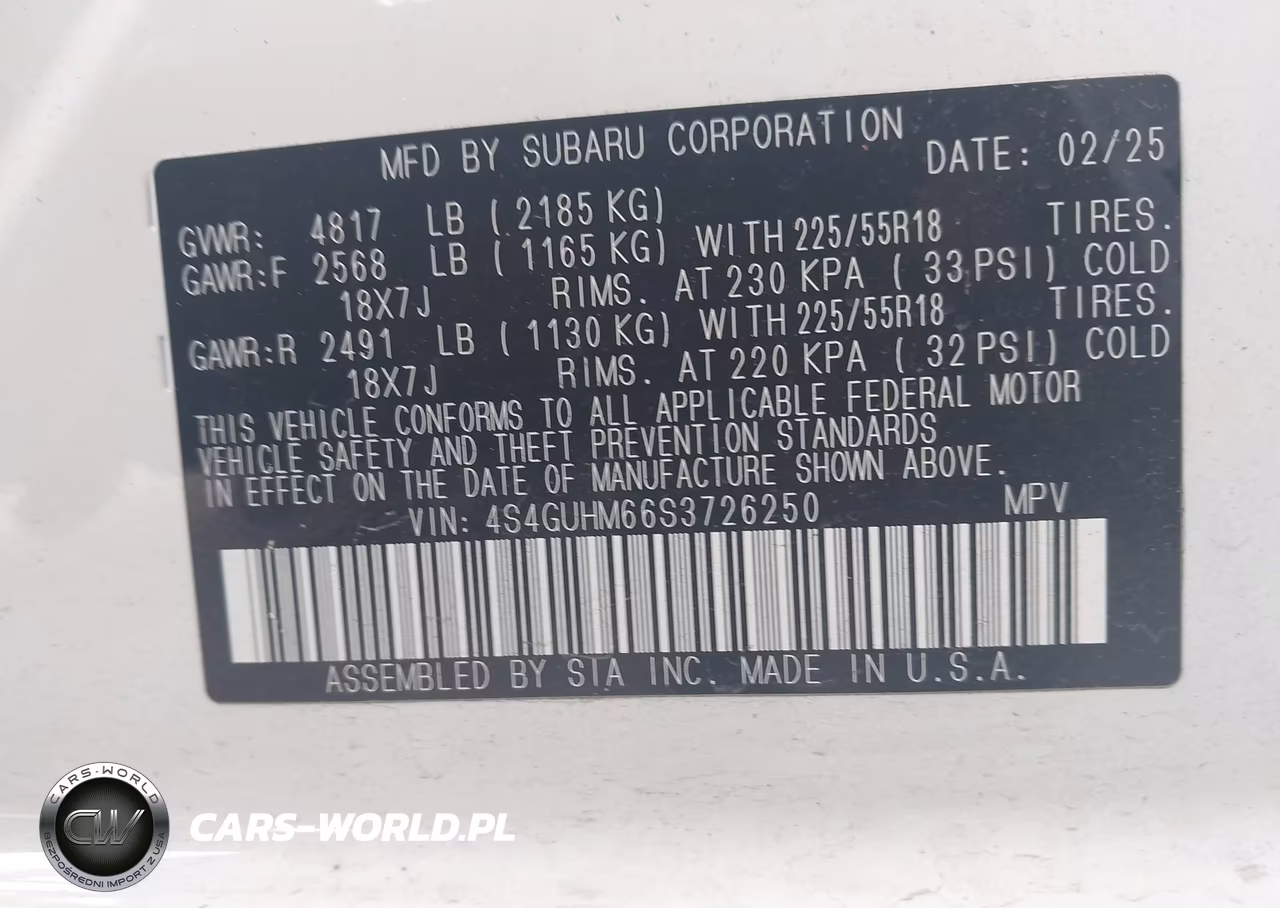 2025 Subaru Crosstrek Limited VIN:4S4GUHM66S3726250 - 9