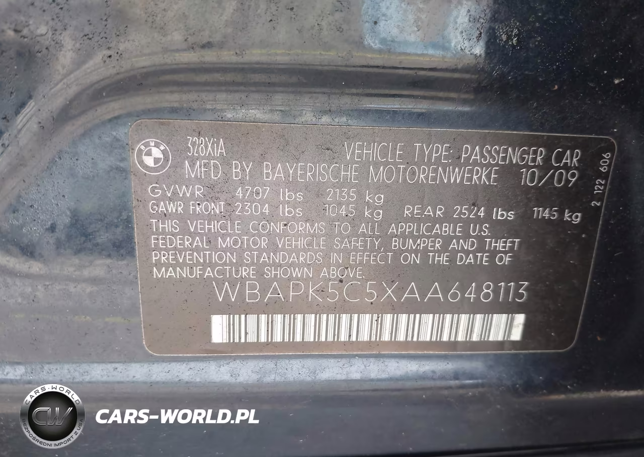 2010 BMW 328I xDrive VIN:WBAPK5C5XAA648113 - 9