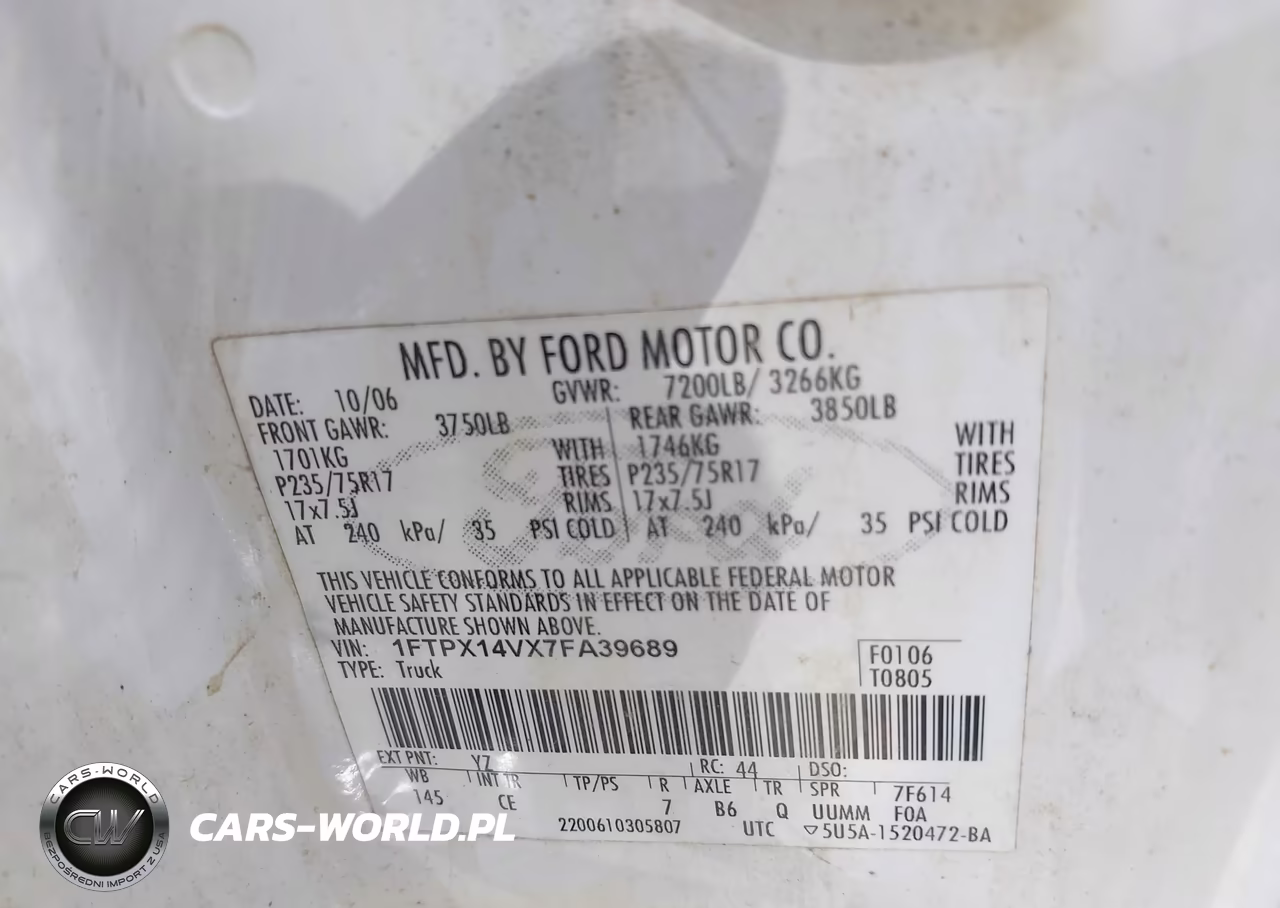 2007 Ford F-150 Fx4-Lariat-Xl-Xlt VIN:1FTPX14VX7FA39689 - 9