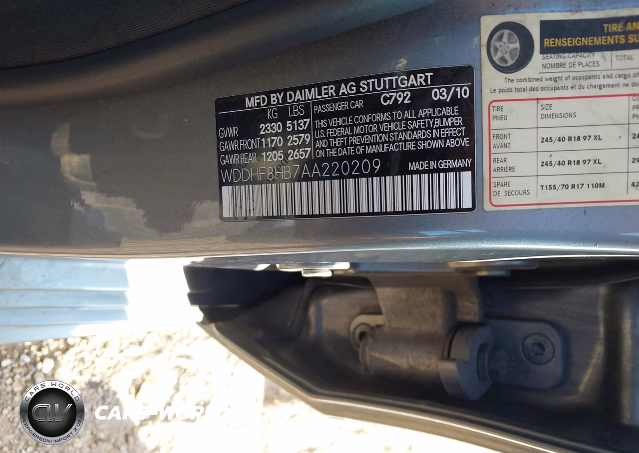 2010 Mercedes-Benz E 350 4Matic VIN:WDDHF8HB7AA220209 - 9