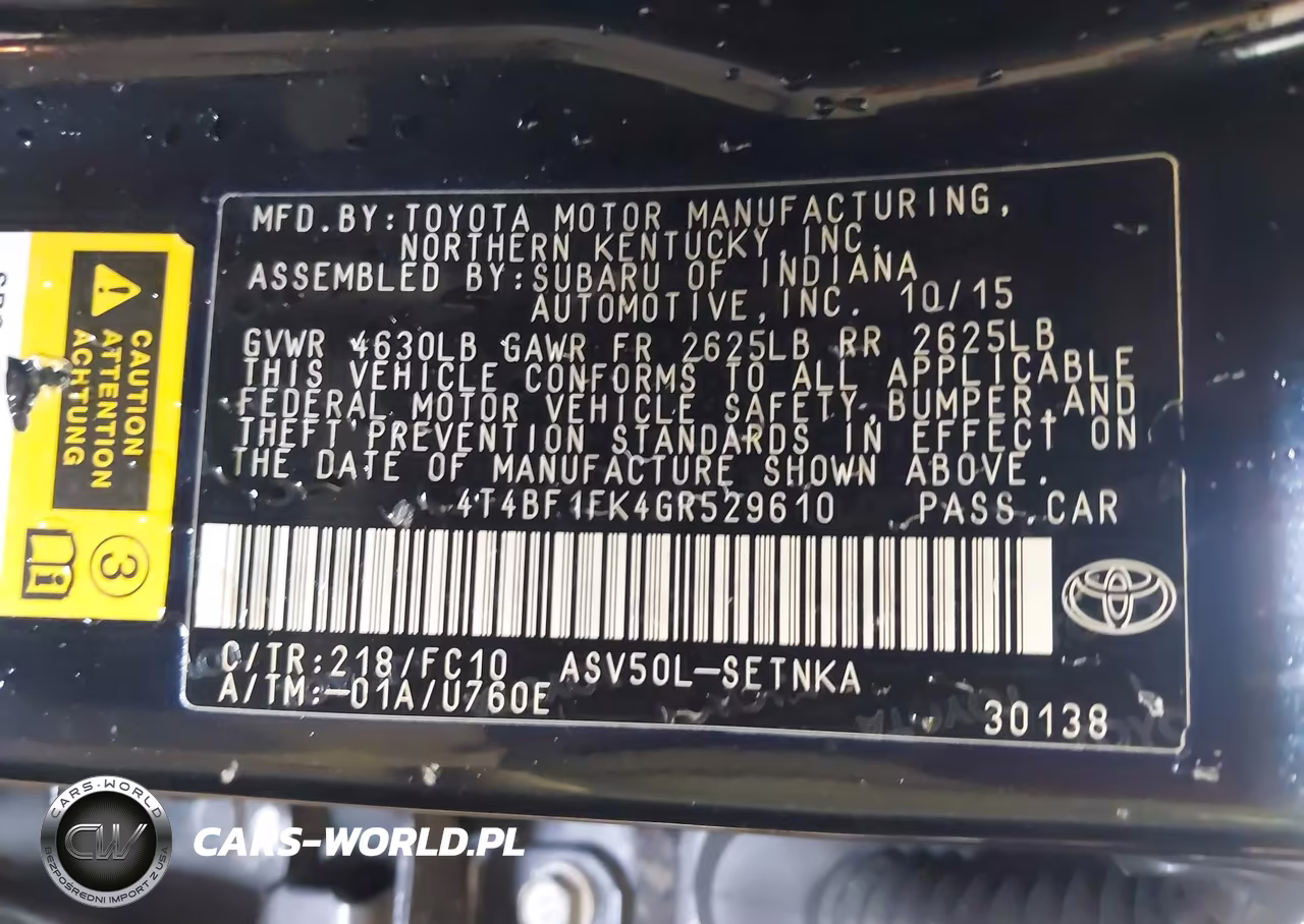 2016 Toyota Camry Le VIN:4T4BF1FK4GR529610 - 9