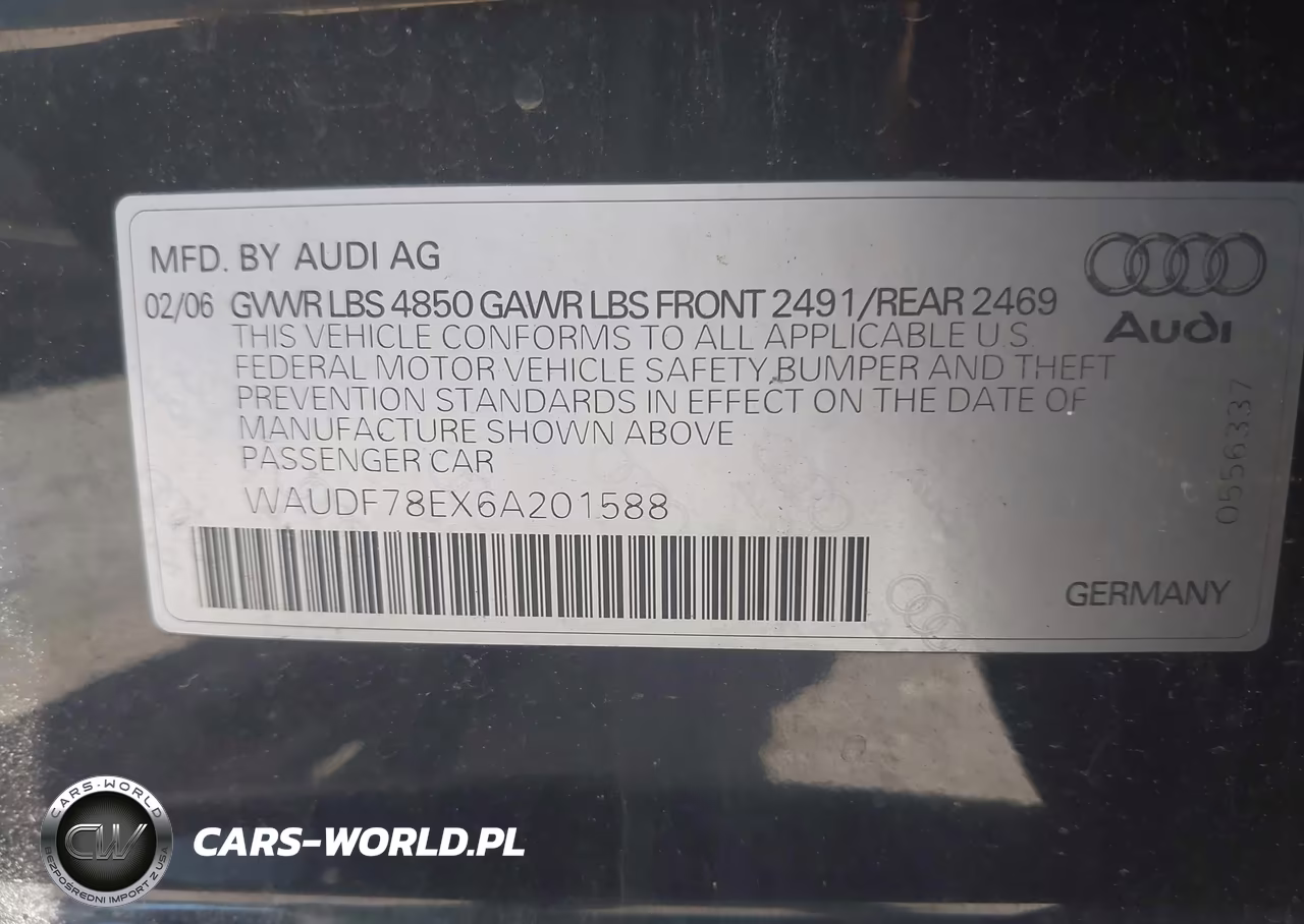 2006 Audi A4 2.0T VIN:WAUDF78EX6A201588 - 9