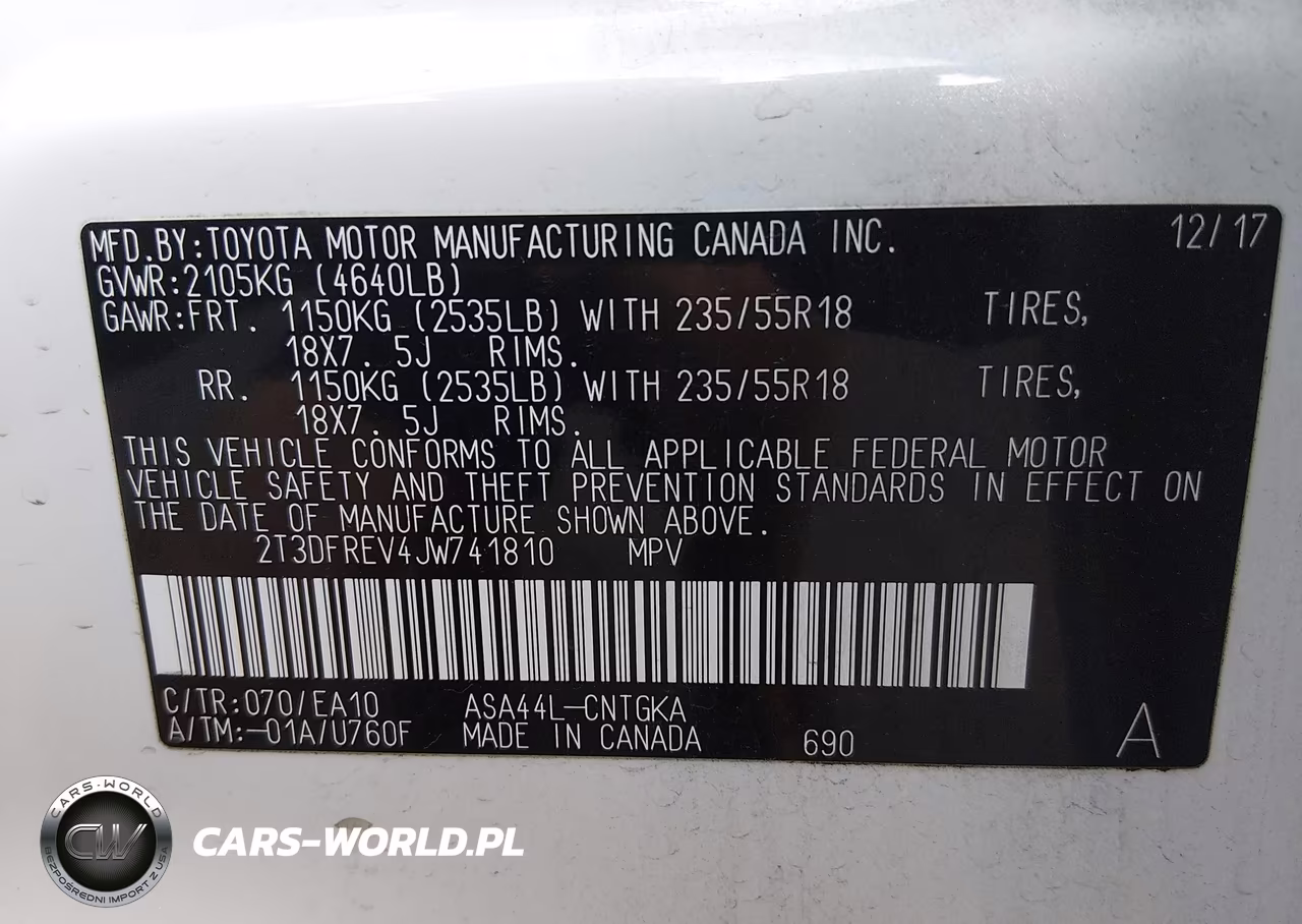 TOYOTA RAV4 LIMIT VIN:2T3DFREV4JW741810 - 9