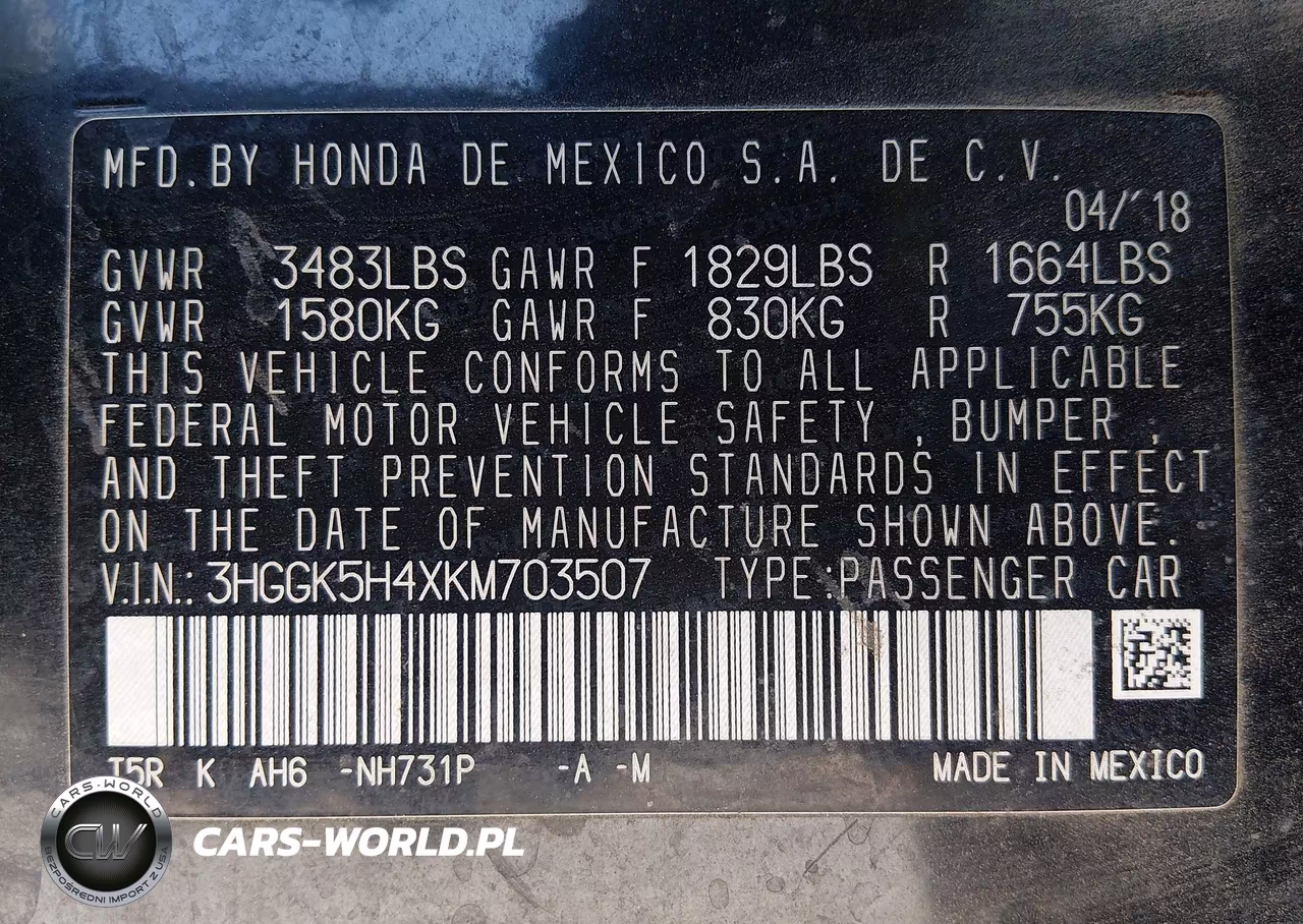 2019 Honda Fit Lx VIN:3HGGK5H4XKM703507 - 9