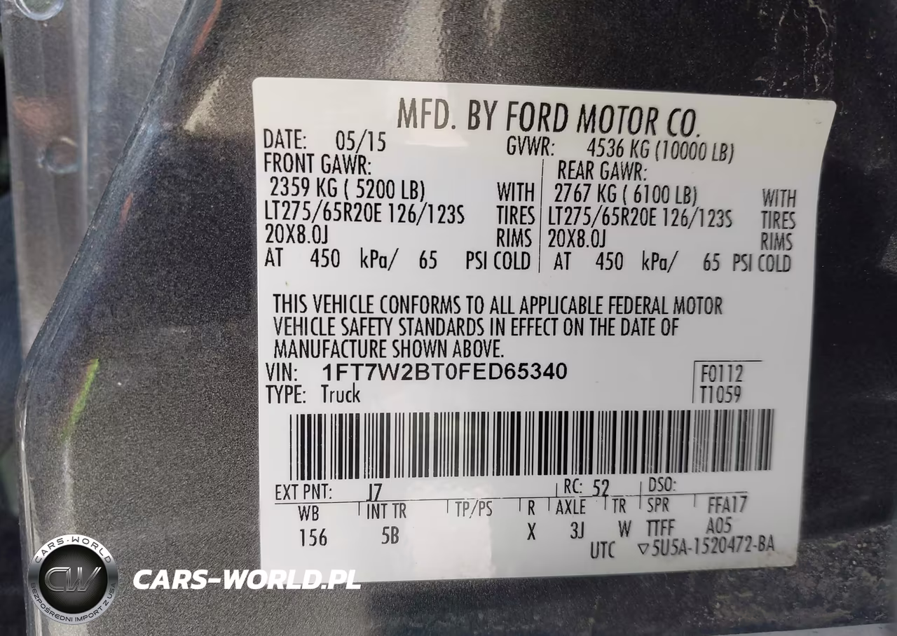 2015 Ford F-250 Lariat VIN:1FT7W2BT0FED65340 - 9