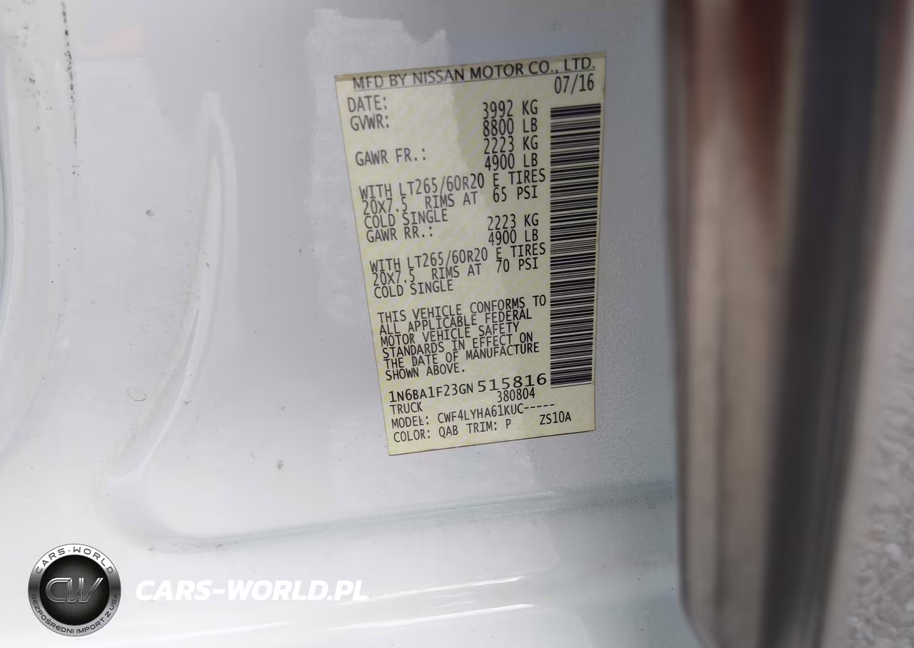 2016 Nissan Titan Xd Platinum Reserve Diesel VIN:1N6BA1F23GN515816 - 9