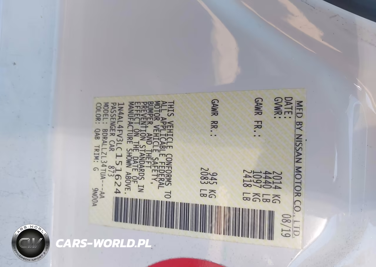 2020 Nissan Altima Platinum Vc-Turbo Fwd VIN:1N4AL4FV3LC151624 - 9