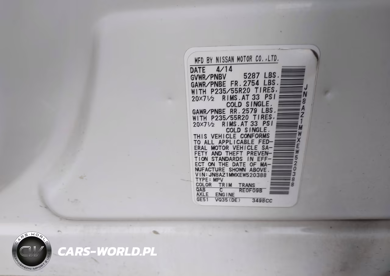 2014 Nissan Murano Le VIN:JN8AZ1MWXEW520388 - 9
