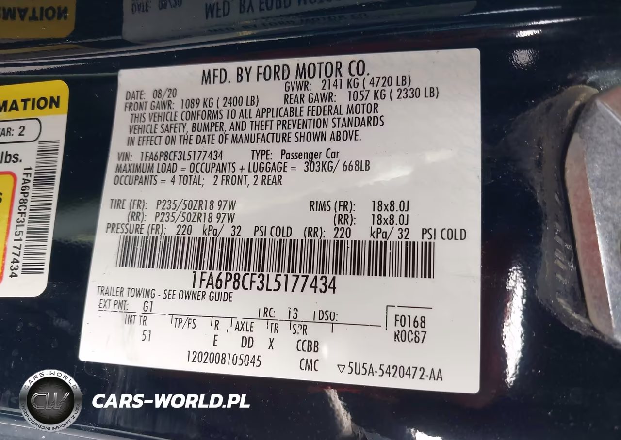 2020 Ford Mustang Gt Premium Fastback VIN:1FA6P8CF3L5177434 - 9