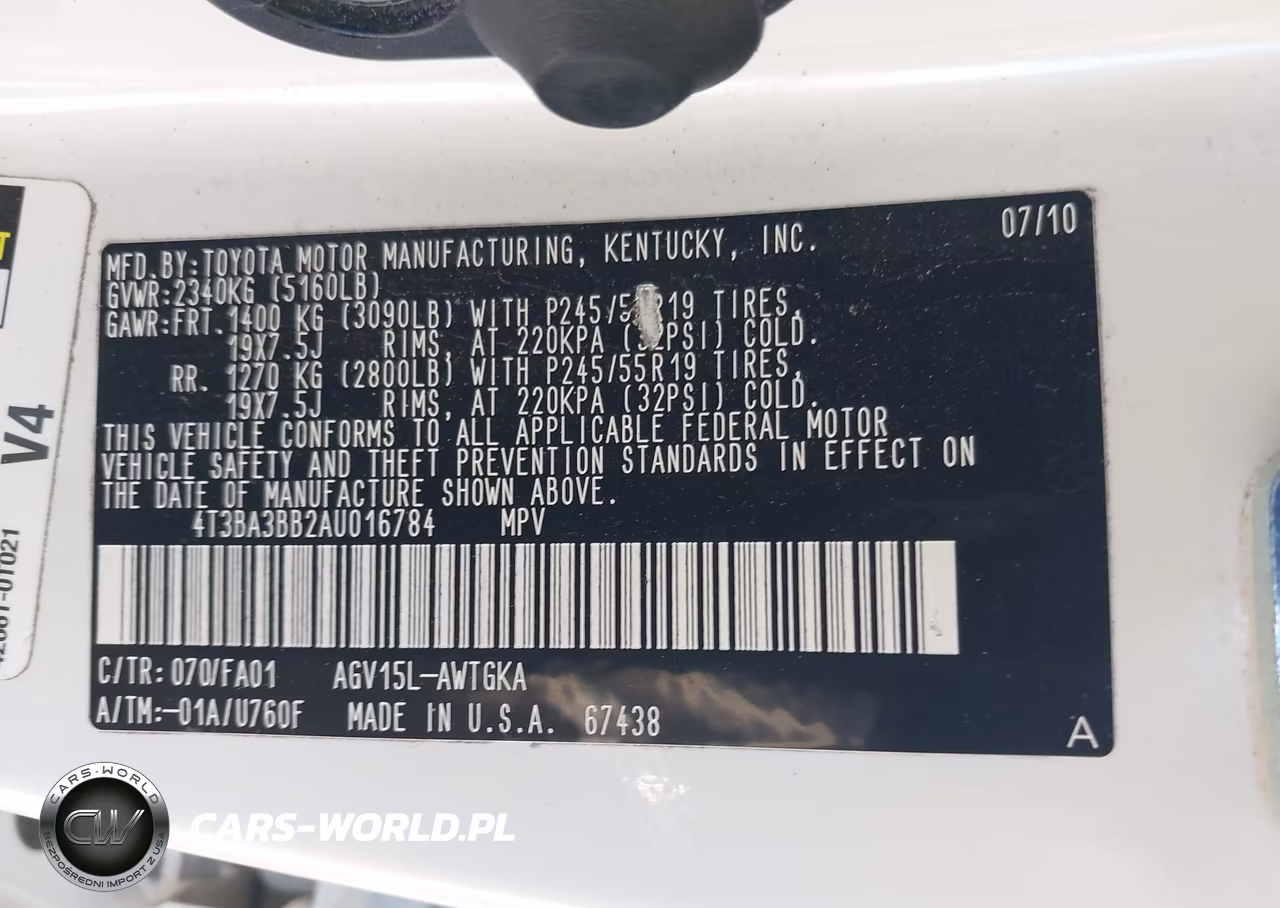 2010 Toyota Venza VIN:4T3BA3BB2AU016784 - 9