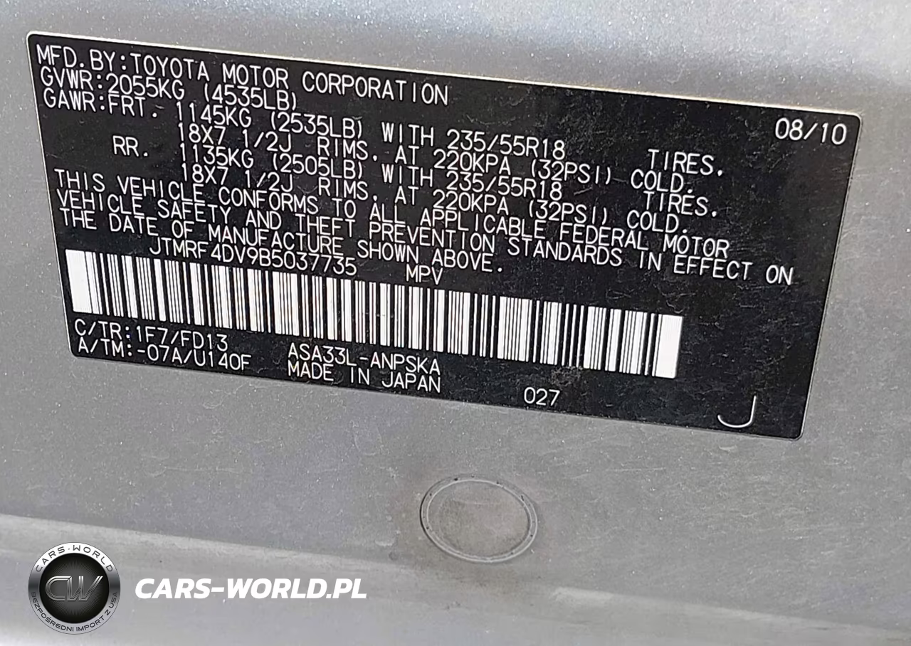 2011 Toyota Rav4 Sport VIN:JTMRF4DV9B5037735 - 9