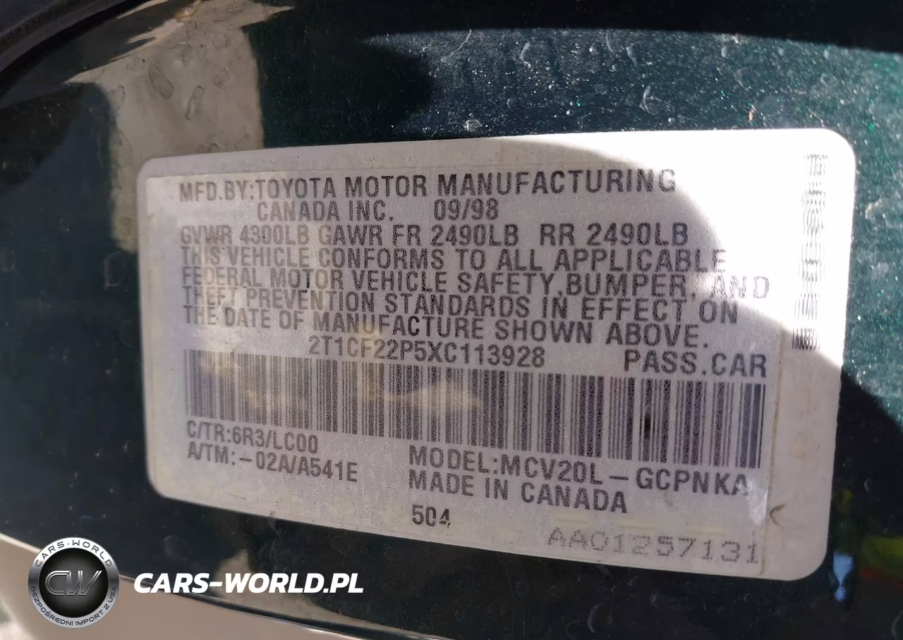 1999 Toyota Camry Solara Sle VIN:2T1CF22P5XC113928 - 9