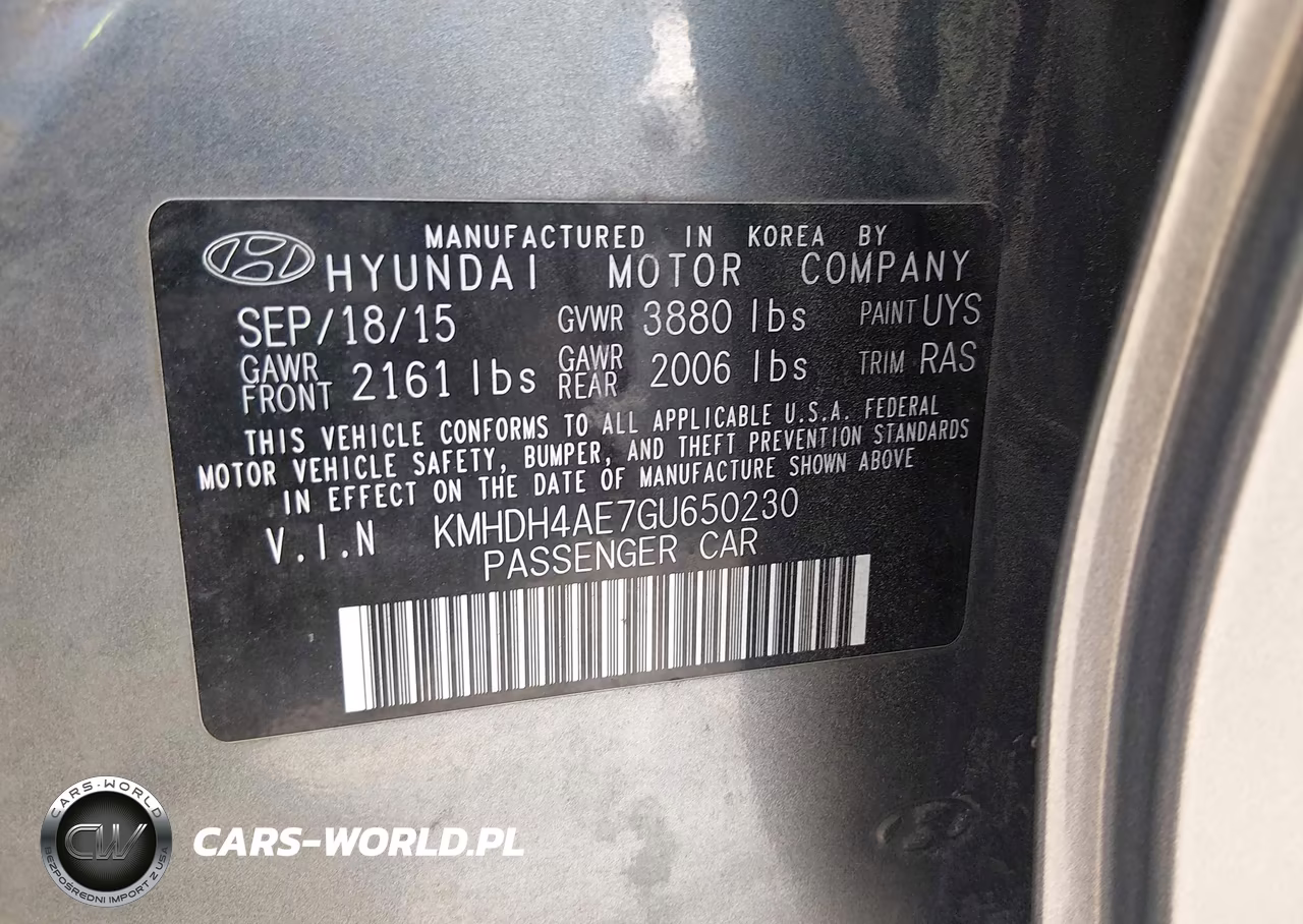 2016 Hyundai Elantra Se VIN:KMHDH4AE7GU650230 - 9