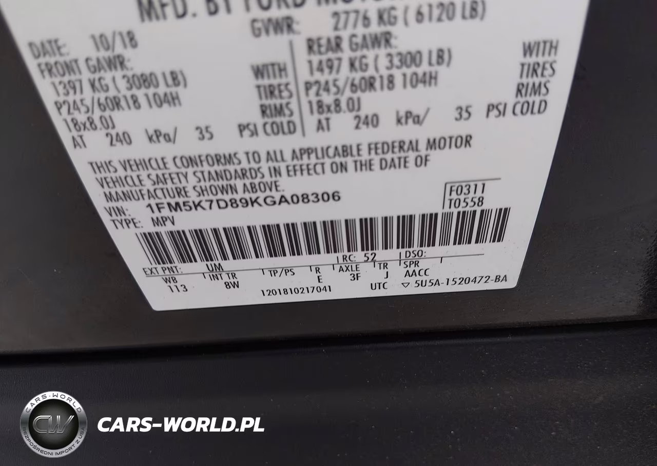 2019 Ford Explorer Xlt VIN:1FM5K7D89KGA08306 - 9