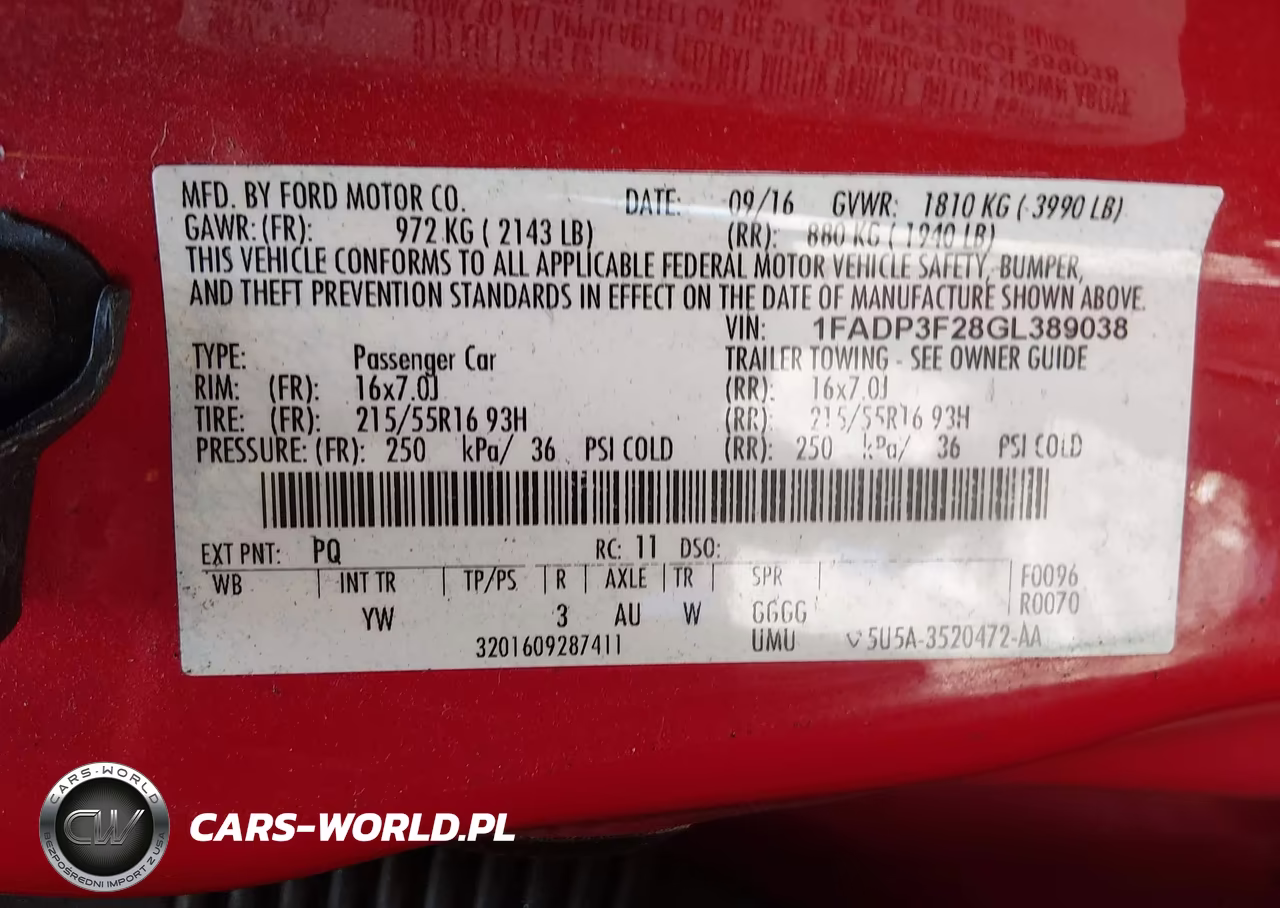2016 Ford Focus Se VIN:1FADP3F28GL389038 - 9