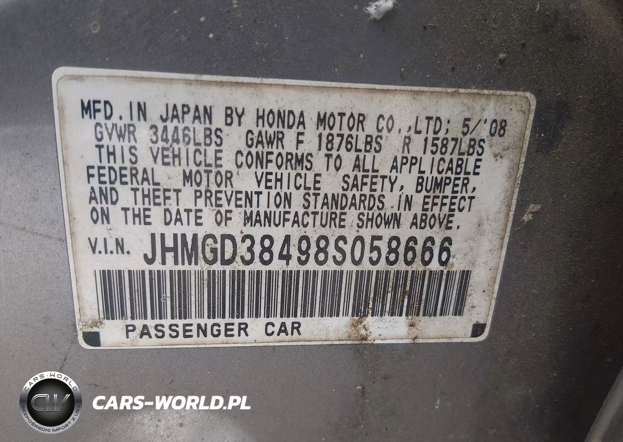 2008 Honda Fit VIN:JHMGD38498S058666 - 9