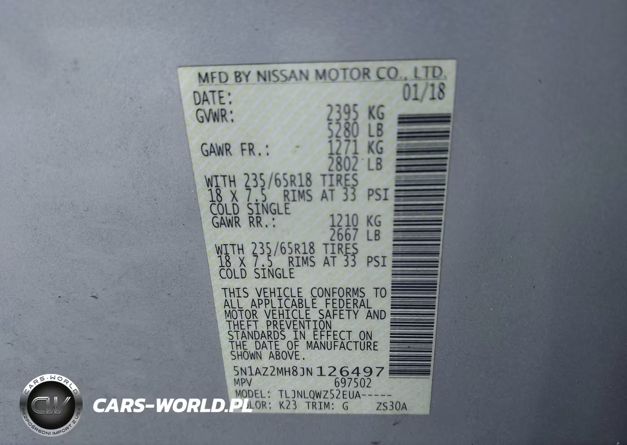 2018 Nissan Murano Sv VIN:5N1AZ2MH8JN126497 - 9