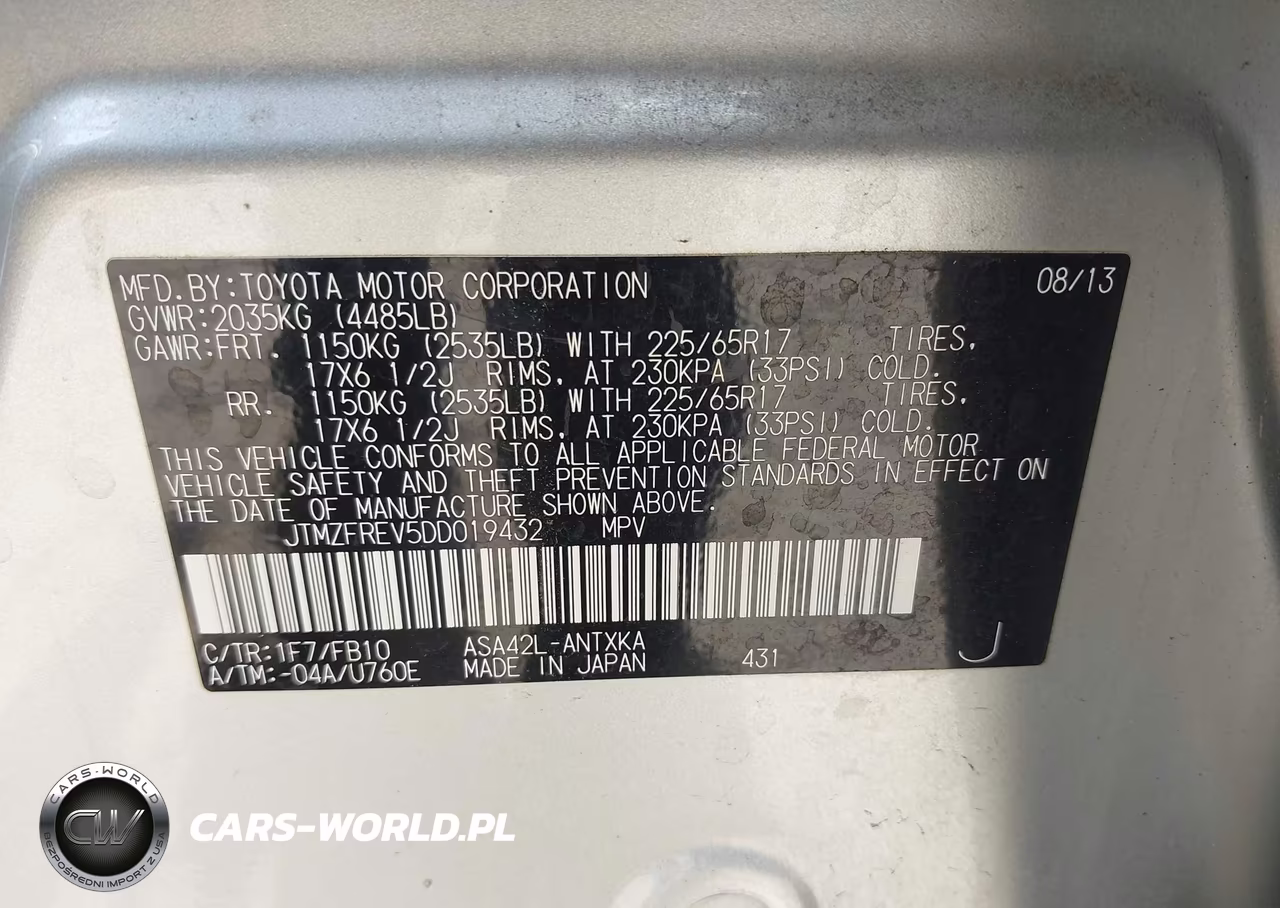 2013 Toyota Rav4 Le VIN:JTMZFREV5DD019432 - 9