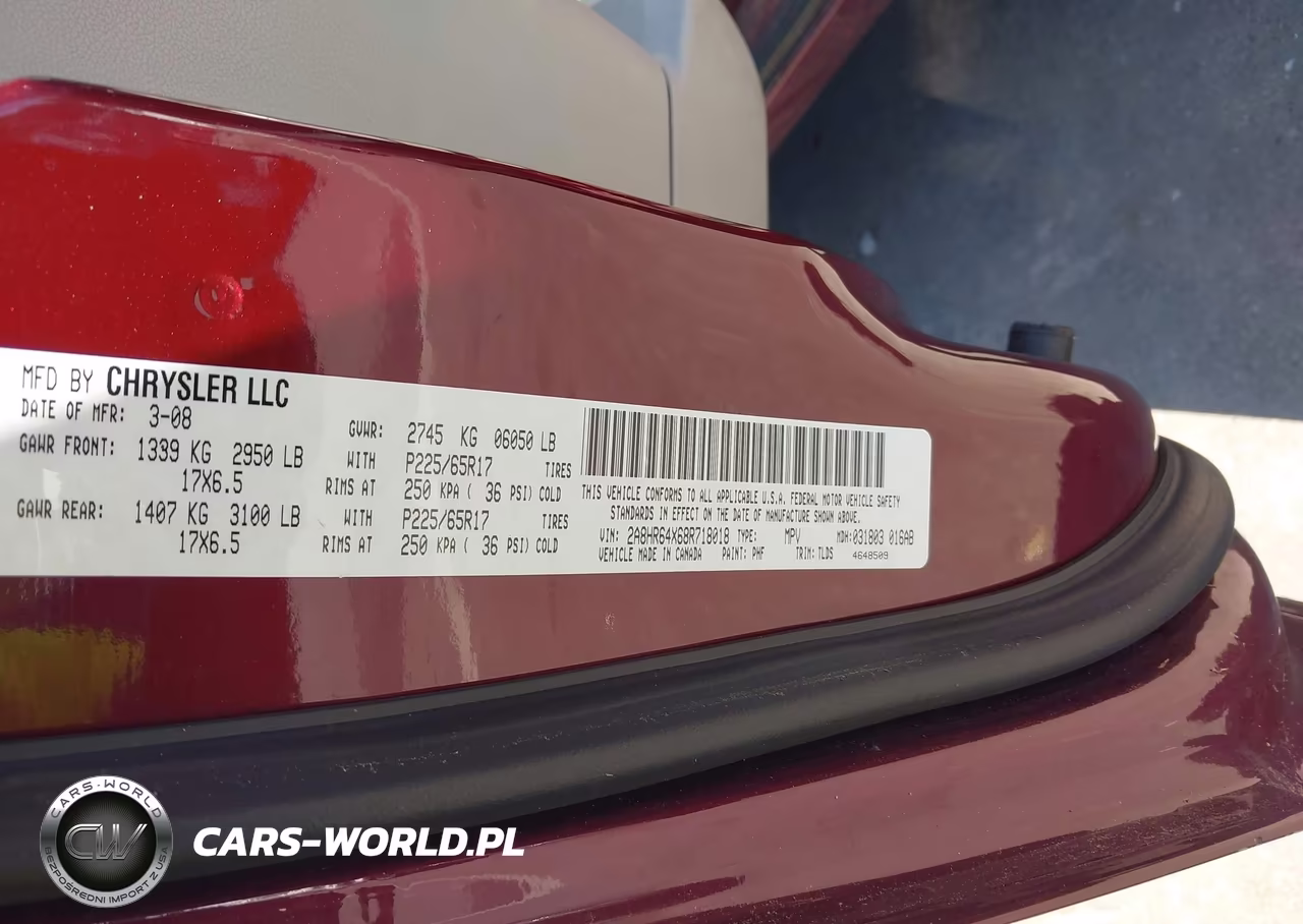 2008 Chrysler Town & Country Limited VIN:2A8HR64X68R718018 - 9