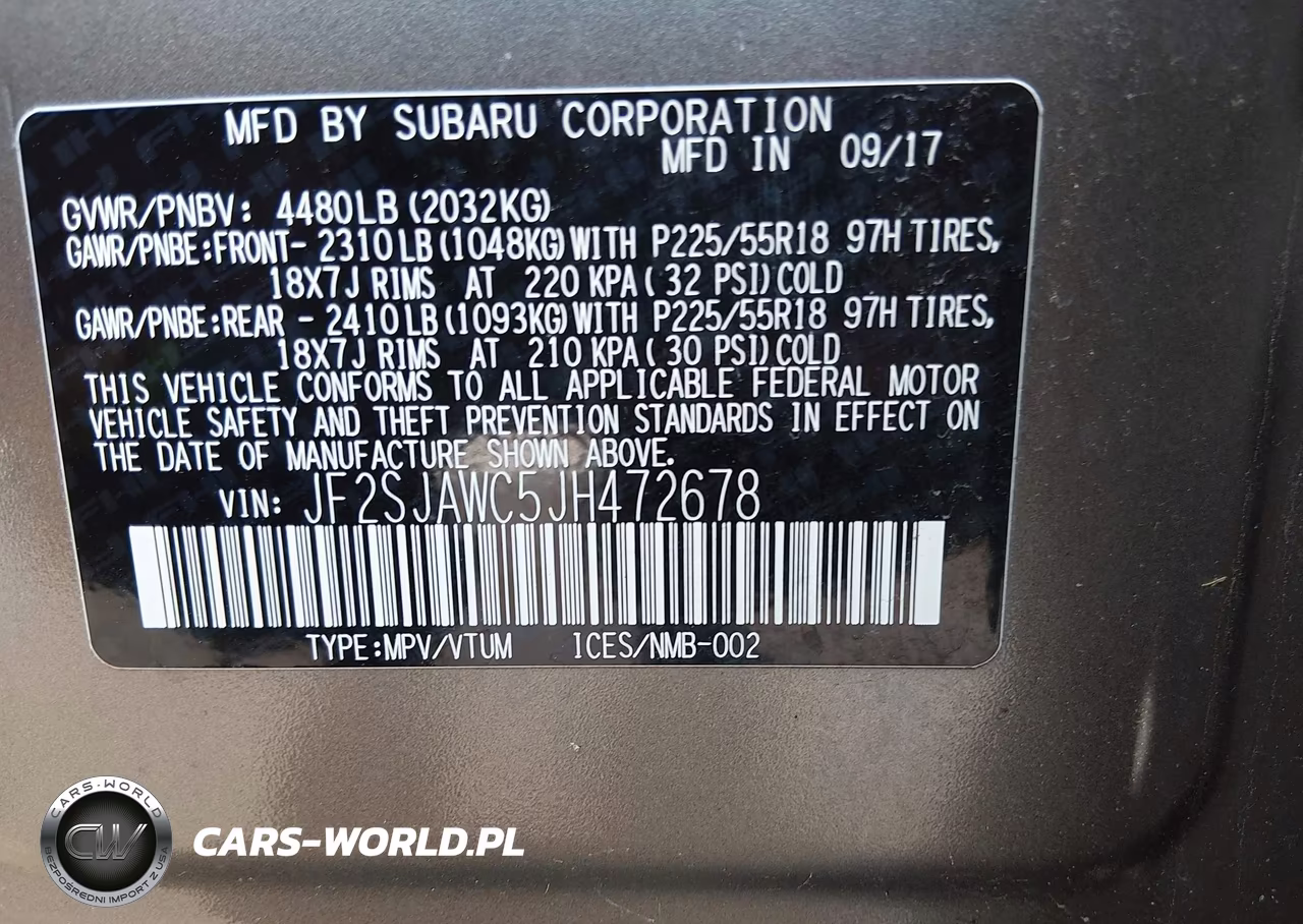 2018 Subaru Forester 2.5I Touring VIN:JF2SJAWC5JH472678 - 9