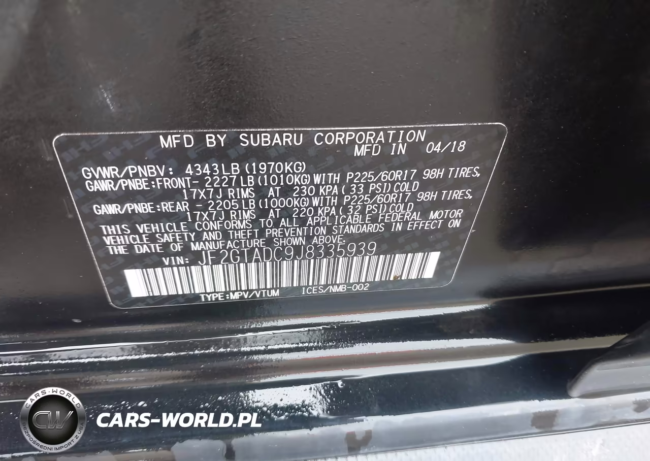 2018 Subaru Crosstrek 2.0I Premium VIN:JF2GTADC9J8335939 - 9
