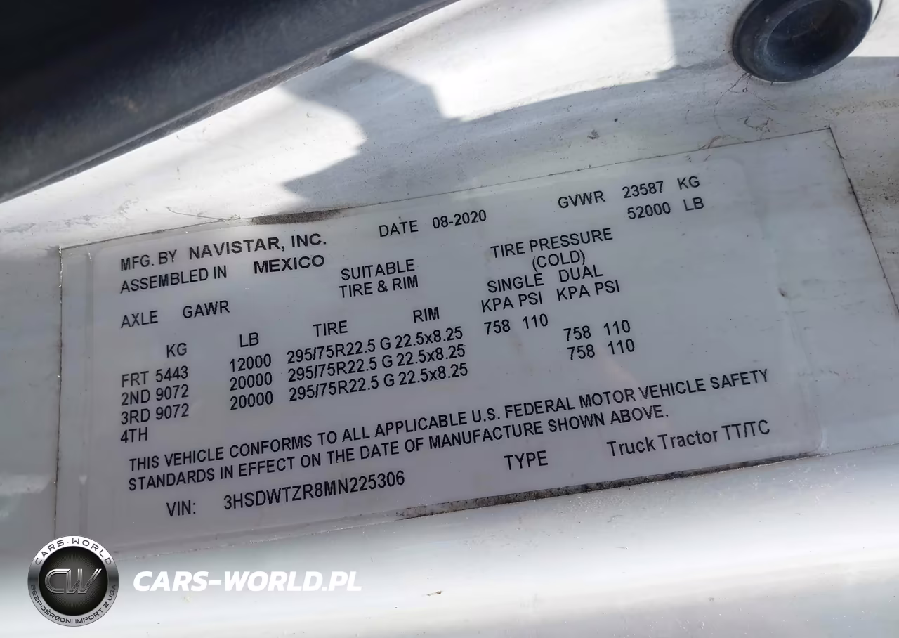 2021 International Rh VIN:3HSDWTZR8MN225306 - 8