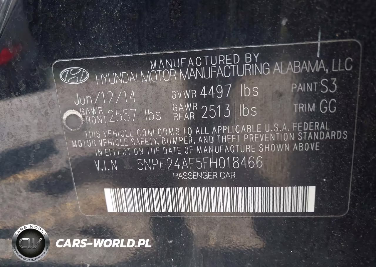2015 Hyundai Sonata Se VIN:5NPE24AF5FH018466 - 9