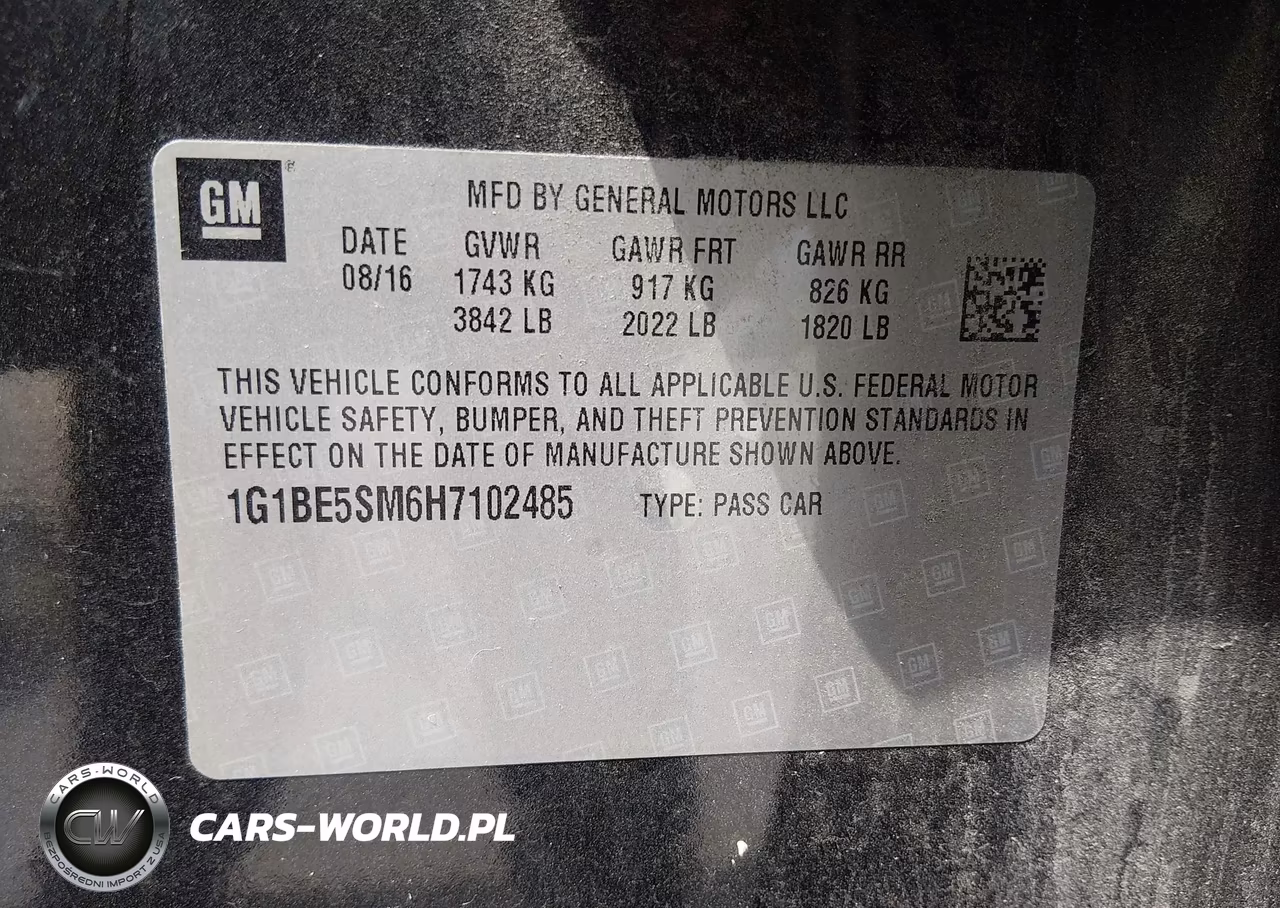 2017 Chevrolet Cruze Lt Auto VIN:1G1BE5SM6H7102485 - 9