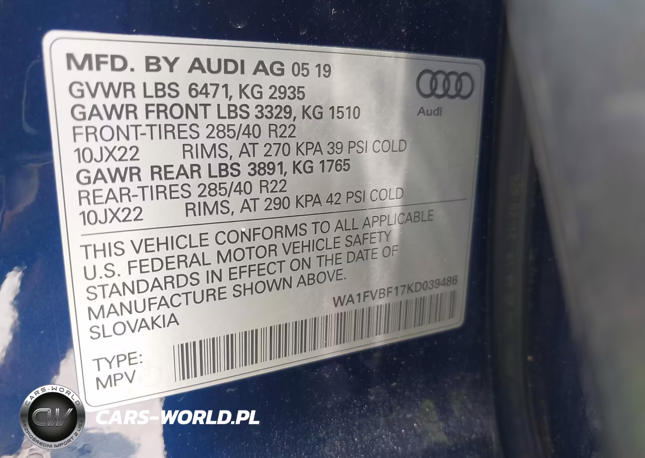 2019 Audi Q8 55 Premium VIN:WA1FVBF17KD039486 - 9