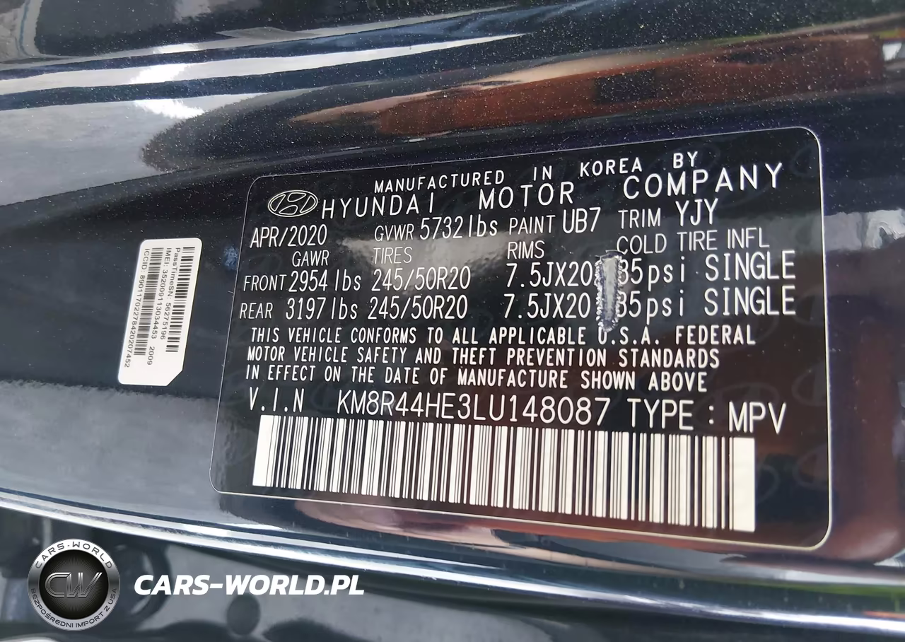 2020 Hyundai Palisade Sel VIN:KM8R44HE3LU148087 - 9