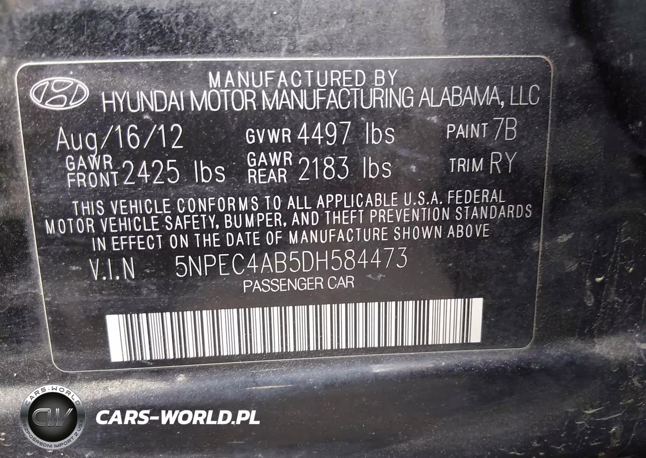 2013 Hyundai Sonata Se 2.0T VIN:5NPEC4AB5DH584473 - 9